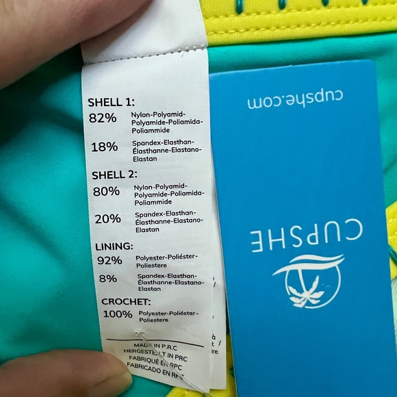 NWT two piece CUPSHE Neon crochet accent bikini set size SMALL - Picture 10 of 10